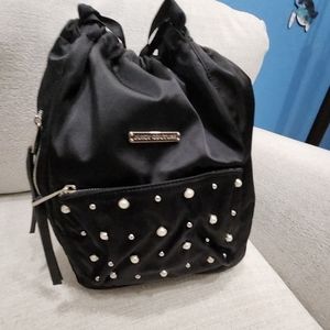 Juicy Couture Black Studded Pearl Accent Backpack